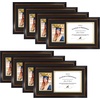 image:imageGolden State Art 11x195 Frame 85x11 Diploma amp 5x7 Photo NavyGold Mat  Real Glass Black Gold amp Burgundy Color Fits 85x11 diploma and 5x7 Picture Document Certificate PictureBlack  Gold Mat