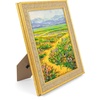 image:imageGolden State Art 12x16 Picture Frame White Mat for 8x12 Distressed Gold  Acrylic Front Fits 8x12 or 12x16 Without Mat Photo Art Poster or Print Display Ornate Vintage Finish Picture FrameDistressed Gold