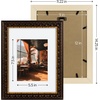 image:imageGolden State Art 13x19 Black amp Silver Photo Frame Mat for 11x17 Real Glass  Removable White Mat Fits 11x17 Picture Art Poster or Print Display Black with Silver amp Burgundy 15 Inch Frame BorderDark Brown With Gold
