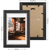 image:imageGolden State Art 13x19 Black amp Silver Photo Frame Mat for 11x17 Real Glass  Removable White Mat Fits 11x17 Picture Art Poster or Print Display Black with Silver amp Burgundy 15 Inch Frame BorderBlack  Silver  Burgundy