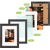 image:imageGolden State Art 13x19 Black amp Silver Photo Frame Mat for 11x17 Real Glass  Removable White Mat Fits 11x17 Picture Art Poster or Print Display Black with Silver amp Burgundy 15 Inch Frame BorderBlack  Silver  Burgundy
