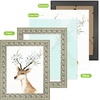 image:imageGolden State Art 13x19 Black amp Silver Photo Frame Mat for 11x17 Real Glass  Removable White Mat Fits 11x17 Picture Art Poster or Print Display Black with Silver amp Burgundy 15 Inch Frame BorderBeige Silver White