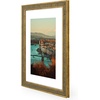 image:imageGolden State Art 13x19 Black amp Silver Photo Frame Mat for 11x17 Real Glass  Removable White Mat Fits 11x17 Picture Art Poster or Print Display Black with Silver amp Burgundy 15 Inch Frame BorderDistressed Gold