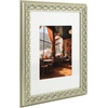 image:imageGolden State Art 13x19 Black amp Silver Photo Frame Mat for 11x17 Real Glass  Removable White Mat Fits 11x17 Picture Art Poster or Print Display Black with Silver amp Burgundy 15 Inch Frame BorderBeige Silver White
