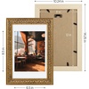 image:imageGolden State Art 13x19 Black amp Silver Photo Frame Mat for 11x17 Real Glass  Removable White Mat Fits 11x17 Picture Art Poster or Print Display Black with Silver amp Burgundy 15 Inch Frame BorderBronze