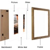 image:imageGolden State Art 13x19 Black amp Silver Photo Frame Mat for 11x17 Real Glass  Removable White Mat Fits 11x17 Picture Art Poster or Print Display Black with Silver amp Burgundy 15 Inch Frame BorderBronze