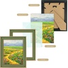 image:imageGolden State Art 13x19 Dark Gold Brown Photo Frame Mat for 11x17 Real Glass  White Color Mat Fits 11x17 Picture Art Poster or Print Display 125 Inch Frame Border Vintage Antique Style Wall HangGreen With Gold Trim
