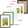 image:imageGolden State Art 13x19 Dark Gold Brown Photo Frame Mat for 11x17 Real Glass  White Color Mat Fits 11x17 Picture Art Poster or Print Display 125 Inch Frame Border Vintage Antique Style Wall HangGreen With Gold Trim