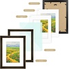 image:imageGolden State Art 13x19 Dark Gold Brown Photo Frame Mat for 11x17 Real Glass  White Color Mat Fits 11x17 Picture Art Poster or Print Display 125 Inch Frame Border Vintage Antique Style Wall HangBlack With Gold Trim