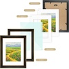 image:imageGolden State Art 13x19 Dark Gold Brown Photo Frame Mat for 11x17 Real Glass  White Color Mat Fits 11x17 Picture Art Poster or Print Display 125 Inch Frame Border Vintage Antique Style Wall HangBlack With Gold Trim