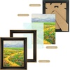 image:imageGolden State Art 13x19 Dark Gold Brown Photo Frame Mat for 11x17 Real Glass  White Color Mat Fits 11x17 Picture Art Poster or Print Display 125 Inch Frame Border Vintage Antique Style Wall HangBlack With Gold Trim
