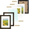 image:imageGolden State Art 13x19 Dark Gold Brown Photo Frame Mat for 11x17 Real Glass  White Color Mat Fits 11x17 Picture Art Poster or Print Display 125 Inch Frame Border Vintage Antique Style Wall HangBlack With Gold Trim