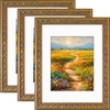 image:imageGolden State Art 2 Pack 11x14 Photo Frame Mat for 8x10 Real Glass  Bronze  White Mat Fits 8x10 Picture Art Poster or Print DisplayOrnate Finish Style 15 Inch Frame Border Wall Mount DisplayBronze Gold
