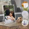 image:imageGolden State Art 3 Pack 5x7 Acrylic Picture Frame with Stand  Frameless Frame with Strong Magnets for Wedding Sign Reception Decoration Photos and Art Display5x7