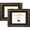 image:imageGolden State Art 8x10 Frame Navy Over Gold Double Mat For 6x8 Diploma  Real Glass Black Gold amp Burgundy Color Photo Frame Fits 8x10 6x8 Document CertificatePicture Wall Mount Or TabletopDouble Mat BlackGold