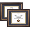 image:imageGolden State Art 8x10 Frame Navy Over Gold Double Mat For 6x8 Diploma  Real Glass Black Gold amp Burgundy Color Photo Frame Fits 8x10 6x8 Document CertificatePicture Wall Mount Or TabletopDouble Mat Navy BlueGold