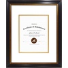 image:imageGolden State Art 8x10 Frame Navy Over Gold Double Mat For 6x8 Diploma  Real Glass Black Gold amp Burgundy Color Photo Frame Fits 8x10 6x8 Document CertificatePicture Wall Mount Or TabletopDouble Mat WhiteGold