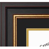 image:imageGolden State Art 8x10 Frame Navy Over Gold Double Mat For 6x8 Diploma  Real Glass Black Gold amp Burgundy Color Photo Frame Fits 8x10 6x8 Document CertificatePicture Wall Mount Or TabletopDouble Mat BlackGold
