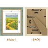 image:imageGolden State Art13x19 Ornate Picture Frame Holds 11x17 PhotoBlack Gold  Includes HD plexiglass frontwhite matbuildin hangers and buttons13x19 Decorative photo frame matted to 11x17Wall mountDistressed Blue Gold