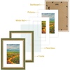 image:imageGolden State Art13x19 Ornate Picture Frame Holds 11x17 PhotoBlack Gold  Includes HD plexiglass frontwhite matbuildin hangers and buttons13x19 Decorative photo frame matted to 11x17Wall mountGreen Gold