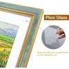 image:imageGolden State Art13x19 Ornate Picture Frame Holds 11x17 PhotoBlack Gold  Includes HD plexiglass frontwhite matbuildin hangers and buttons13x19 Decorative photo frame matted to 11x17Wall mountDistressed Blue Gold