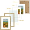 image:imageGolden State Art13x19 Ornate Picture Frame Holds 11x17 PhotoBlack Gold  Includes HD plexiglass frontwhite matbuildin hangers and buttons13x19 Decorative photo frame matted to 11x17Wall mountVintage Gold