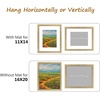 image:imageGolden State Art13x19 Ornate Picture Frame Holds 11x17 PhotoBlack Gold  Includes HD plexiglass frontwhite matbuildin hangers and buttons13x19 Decorative photo frame matted to 11x17Wall mountVintage Gold