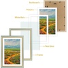 image:imageGolden State Art13x19 Ornate Picture Frame Holds 11x17 PhotoBlack Gold  Includes HD plexiglass frontwhite matbuildin hangers and buttons13x19 Decorative photo frame matted to 11x17Wall mountBlue Gold
