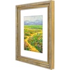 image:imageGolden State Art13x19 Ornate Picture Frame Holds 11x17 PhotoBlack Gold  Includes HD plexiglass frontwhite matbuildin hangers and buttons13x19 Decorative photo frame matted to 11x17Wall mountVintage Gold