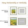image:imageGolden State Art13x19 Ornate Picture Frame Holds 11x17 PhotoBlack Gold  Includes HD plexiglass frontwhite matbuildin hangers and buttons13x19 Decorative photo frame matted to 11x17Wall mountDistressed Blue Gold