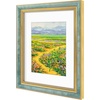 image:imageGolden State Art13x19 Ornate Picture Frame Holds 11x17 PhotoBlack Gold  Includes HD plexiglass frontwhite matbuildin hangers and buttons13x19 Decorative photo frame matted to 11x17Wall mountDistressed Blue Gold
