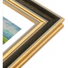 image:imageGolden State Art13x19 Ornate Picture Frame Holds 11x17 PhotoBlack Gold  Includes HD plexiglass frontwhite matbuildin hangers and buttons13x19 Decorative photo frame matted to 11x17Wall mountBlack Gold