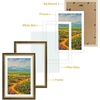 image:imageGolden State Art13x19 Ornate Picture Frame Holds 11x17 PhotoBlack Gold  Includes HD plexiglass frontwhite matbuildin hangers and buttons13x19 Decorative photo frame matted to 11x17Wall mountBlack Gold