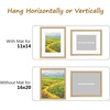 image:imageGolden State Art13x19 Ornate Picture Frame Holds 11x17 PhotoBlack Gold  Includes HD plexiglass frontwhite matbuildin hangers and buttons13x19 Decorative photo frame matted to 11x17Wall mountChampagne Gold