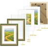 image:imageGolden State Art13x19 Ornate Picture Frame Holds 11x17 PhotoBlack Gold  Includes HD plexiglass frontwhite matbuildin hangers and buttons13x19 Decorative photo frame matted to 11x17Wall mountGreen Gold