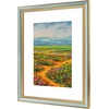 image:imageGolden State Art13x19 Ornate Picture Frame Holds 11x17 PhotoBlack Gold  Includes HD plexiglass frontwhite matbuildin hangers and buttons13x19 Decorative photo frame matted to 11x17Wall mountBlue Gold