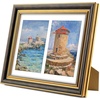 image:imageGolden State Art8x10 Collage Picture Frame Holds Two 4x6 PhotosPink Gold  Includes easel backHD plexiglass frontbuildin hangers and buttonsDesktopwall mount8x10 Decorative photo frame10 PacksBlack Gold