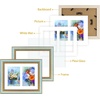 image:imageGolden State Art8x10 Collage Picture Frame Holds Two 4x6 PhotosPink Gold  Includes easel backHD plexiglass frontbuildin hangers and buttonsDesktopwall mount8x10 Decorative photo frame10 PacksBlue Gold