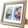 image:imageGolden State Art8x10 Collage Picture Frame Holds Two 4x6 PhotosPink Gold  Includes easel backHD plexiglass frontbuildin hangers and buttonsDesktopwall mount8x10 Decorative photo frame10 PacksBlue Gold