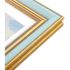 image:imageGolden State Art8x10 Collage Picture Frame Holds Two 4x6 PhotosPink Gold  Includes easel backHD plexiglass frontbuildin hangers and buttonsDesktopwall mount8x10 Decorative photo frame10 PacksBlue Gold