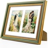 image:imageGolden State Art8x10 Collage Picture Frame Holds Two 4x6 PhotosPink Gold  Includes easel backHD plexiglass frontbuildin hangers and buttonsDesktopwall mount8x10 Decorative photo frame10 PacksGreen Gold