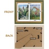 image:imageGolden State Art8x10 Collage Picture Frame Holds Two 4x6 PhotosPink Gold  Includes easel backHD plexiglass frontbuildin hangers and buttonsDesktopwall mount8x10 Decorative photo frame10 PacksGreen Gold