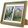 image:imageGolden State Art8x10 Collage Picture Frame Holds Two 4x6 PhotosPink Gold  Includes easel backHD plexiglass frontbuildin hangers and buttonsDesktopwall mount8x10 Decorative photo frame10 PacksGreen Gold