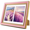 image:imageGolden State Art8x10 Collage Picture Frame Holds Two 4x6 PhotosPink Gold  Includes easel backHD plexiglass frontbuildin hangers and buttonsDesktopwall mount8x10 Decorative photo frame10 PacksPink Gold