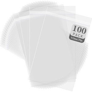 image:image8x8 inches Clear Plastic Sleeves for PhotosResealable Adhesive100 Pack  Clear Bags for Pictures Art Prints Framing Mats Mattes Bag Size 8 14 x 8 14 Inches for 8x8 Mats11x17