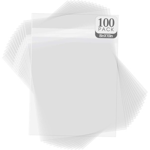 image:image8x8 inches Clear Plastic Sleeves for PhotosResealable Adhesive100 Pack  Clear Bags for Pictures Art Prints Framing Mats Mattes Bag Size 8 14 x 8 14 Inches for 8x8 Mats8x10