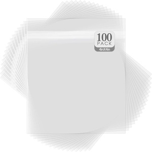 image:image8x8 inches Clear Plastic Sleeves for PhotosResealable Adhesive100 Pack  Clear Bags for Pictures Art Prints Framing Mats Mattes Bag Size 8 14 x 8 14 Inches for 8x8 Mats4x4