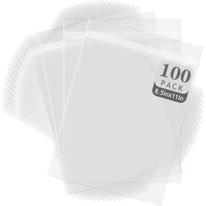 image:image8x8 inches Clear Plastic Sleeves for PhotosResealable Adhesive100 Pack  Clear Bags for Pictures Art Prints Framing Mats Mattes Bag Size 8 14 x 8 14 Inches for 8x8 Mats85x11