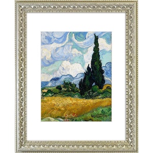 image:imageGolden State Art 11x14 Boho Frame White Mat for 8x10 Picture Antique Gold  Real Glass Fits 8x10 Photo Art Poster or Print Display Finish 125 Inch Frame Border Wall Mount DisplaySilver Beige