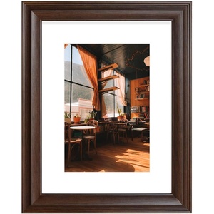 image:imageGolden State Art 12x16 Photo Frame White Mat For 8x12 Real Glass Brown  Ivory Mat Fits 8x12 Picture Art Poster or Print Display Wall Mounting Wood Grain Finish1 Pack